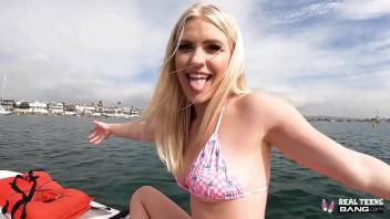 Real Teens - Kinky Blonde Teen Jazlyn Ray Pees In Public Before Riding A Big Cock